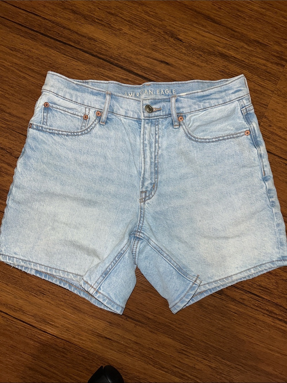 American Eagle Outfitters Light Blue High-Rise Denim Shorts